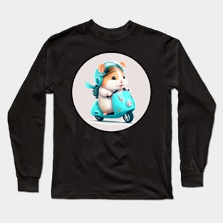 Hamster driving a Vespa Long Sleeve T-Shirt